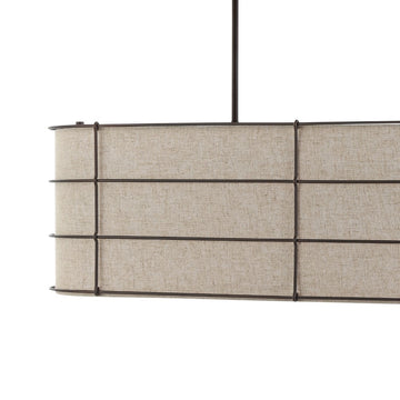 Chadwick 42" Rustic Farmhouse Iron Linear LED Pendant - JONATHAN Y